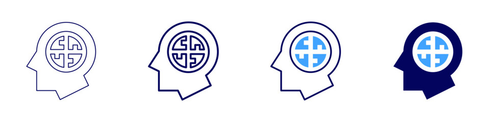 Growth plan icon in 4 different styles. Thin Line, Line, Bold, and Bold Line. Duotone style. Editable stroke