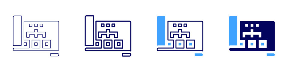 Growth ROI icon in 4 different styles. Thin Line, Line, Bold, and Bold Line. Duotone style. Editable stroke