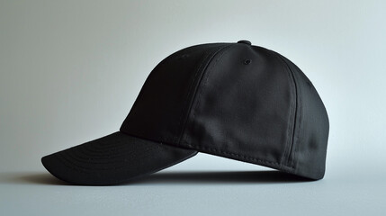 Versatile black cap mockup perfect for sportswear, casual fashion, or custom branding projects. Ideal for apparel designers and online retailers.