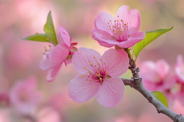 Obraz premium Delicate Pink Blossoms in Springtime
