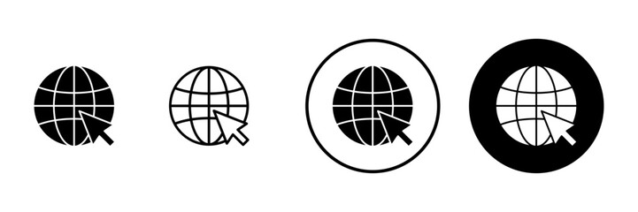 Web icon vector. go to web sign and symbol. web click icon. Global search icon