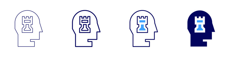 Licensing strategy icon in 4 different styles. Thin Line, Line, Bold, and Bold Line. Duotone style. Editable stroke