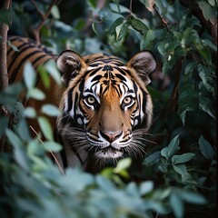 Fototapeta premium wildlife photo of a tiger in the jungle