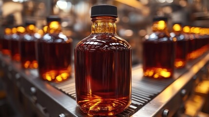 Syrup bottling plant conveyor line