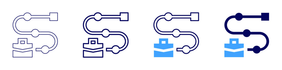 Milestone icon in 4 different styles. Thin Line, Line, Bold, and Bold Line. Duotone style. Editable stroke