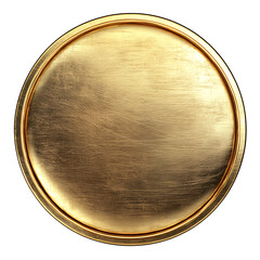 Premium Metallic Gold Badge with Smooth Reflective Surface on transparent