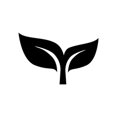 Isolated leaves icons on white background.