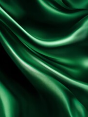 Emerald Green Silk Draped Fabric Texture