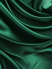 Obraz premium Deep Emerald Silk Draped Luxuriously Soft Fabric