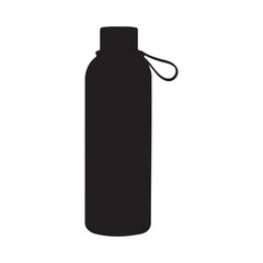 Vacuum Flask Insulated Drink Bottle Silhouette Vector Illustration