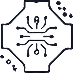 cyberpunk style icons and technology icon