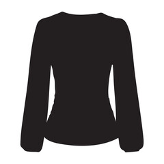 Women's Tops Wrap Blouse V Neck Work Shirt Silhouette Vector Illustration