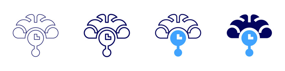 Social media segmentation icon in 4 different styles. Thin Line, Line, Bold, and Bold Line. Duotone style. Editable stroke