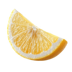 Lemon wedge illustration, vibrant yellow color, detailed texture, transparent background, ideal for digital designs and culinary graphics