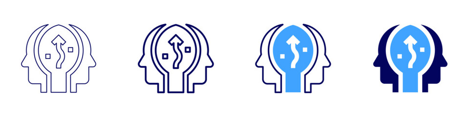 Strategic consulting icon in 4 different styles. Thin Line, Line, Bold, and Bold Line. Duotone style. Editable stroke