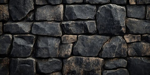 Obraz premium Dark Irregular Stone Wall Texture Background