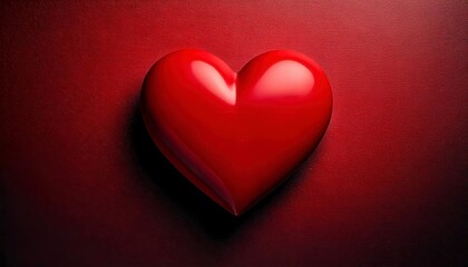 Fototapeta premium A modern and minimalistic Valentine's Day background with a single red heart in the center.
