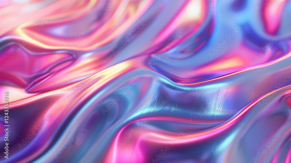 Poster iridescent gradient waves create a mesmerizing abstract background with flowing colors and smooth te