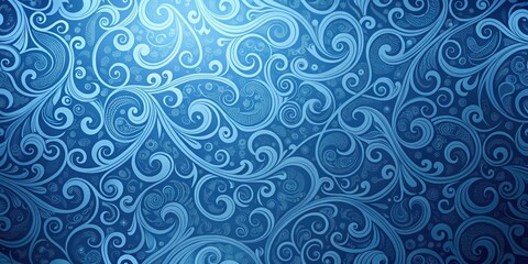 Fototapeta premium Serene Blue Swirls An Elegant and Intricate Floral Design Texture for Backgrounds and Decorative Applications