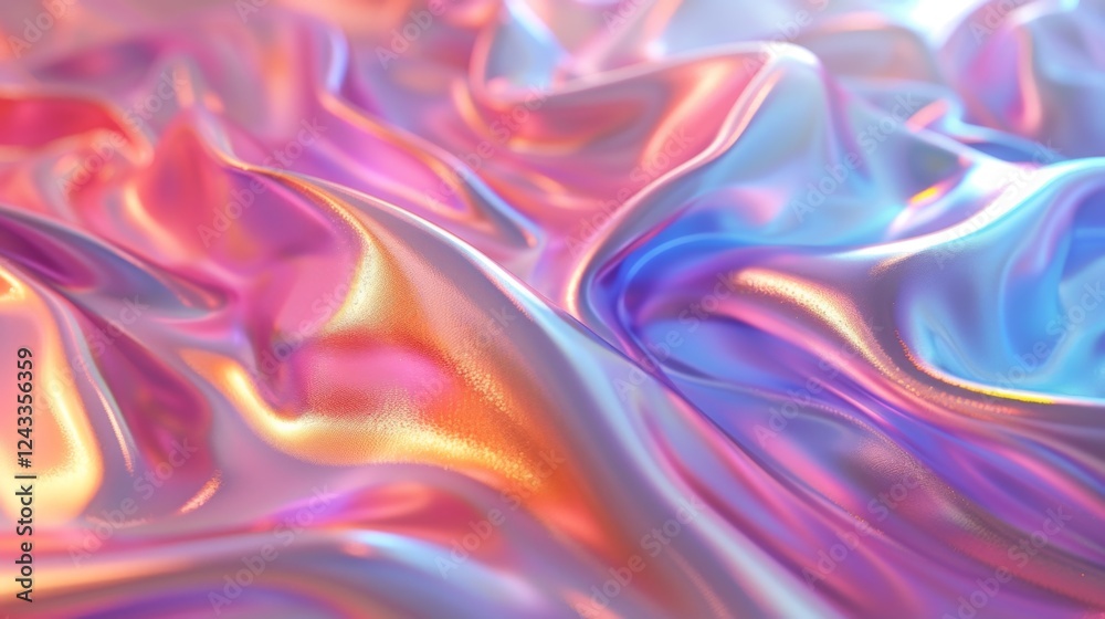 Poster exploring iridescent gradients and abstract textures with ai-generated design elements