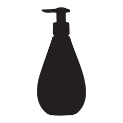 Gel Hand Soap Bottle Silhouette Vector Illustration