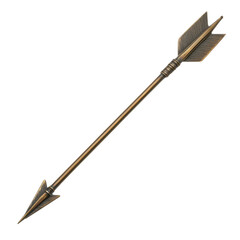 Detailed Vintage Arrow with Feather Fletching and Metal Tips