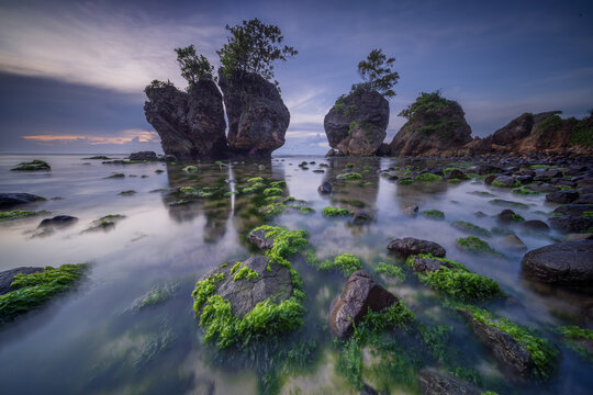 Sunrise at Pidakan Beach in Pacitan East Java