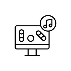 Rhythm game outline icons, minimalist vector illustration ,simple transparent graphic element .Isolated on white background