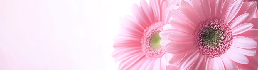 Delicate Pink Gerbera Daisies: A Close-Up of Nature's Beauty