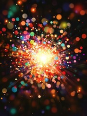 Obraz premium Colorful Light Burst Abstract Background Image