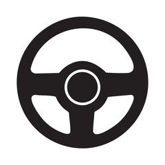 Steering Wheel Silhouette Vector Illustration