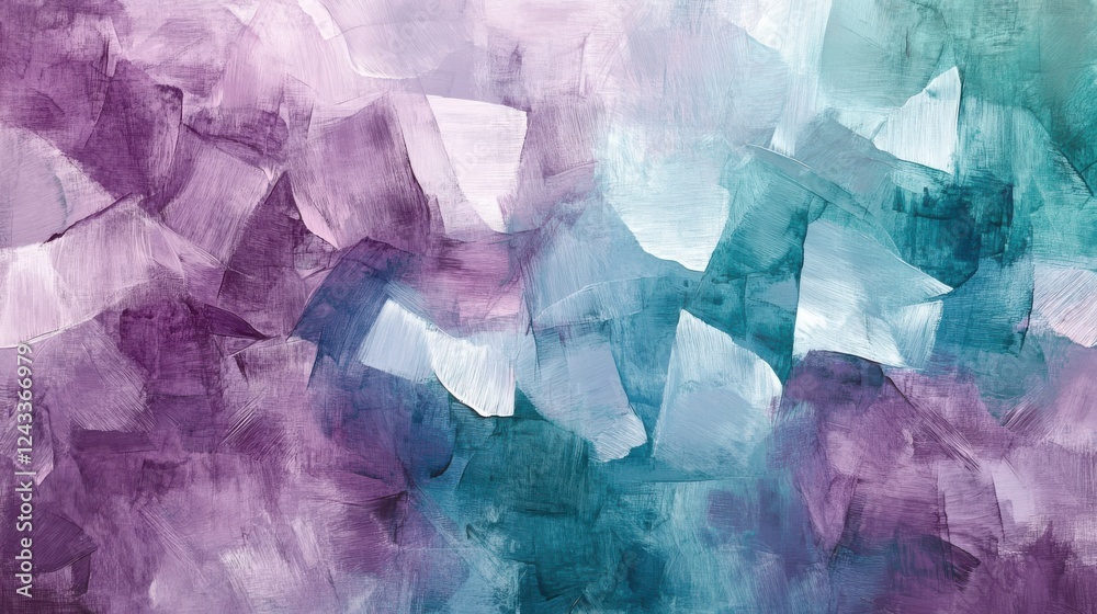 Poster Soft pencil strokes create a serene abstract landscape with gentle hues and torn edges for an evocative artistic expression