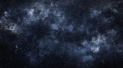 Naklejka premium A serene starry night sky showcases a distant plane gliding through the cosmos, emphasizing the beauty of both aviation and the universe.