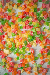 mixed candied fruit on the table
