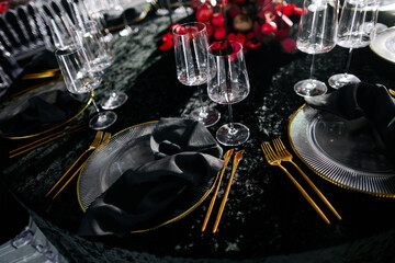 Expensive aesthetic serving in red and black colors