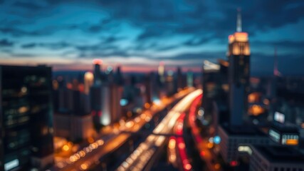 Soft abstract lights blur luxury cityscape at dusk, luxury cityscape, blurred background, nighttime cityscape