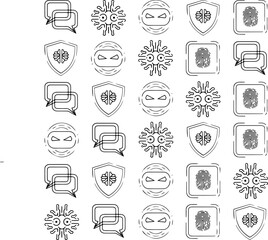 cyberpunk style icons and technology icon