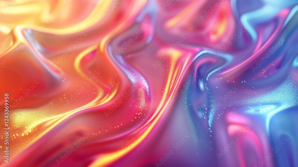 Poster evolving iridescent gradient patterns create abstract background for artistic inspiration and design