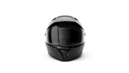 Fototapeta premium The helmet is positioned center frame on a clean and crisp white background, emphasizing its sleek design, white backdrop, tactical gear, safety gear
