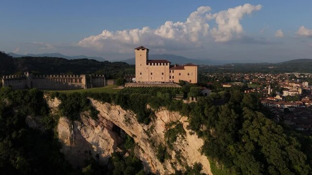 Amazing Drone Footage of the Rocca the Angera fortress, Arona Italy, taken on Summer.