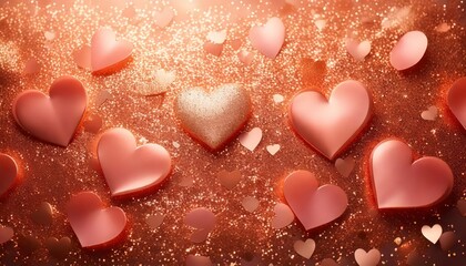Obraz premium A sparkling rose gold texture with soft heart
