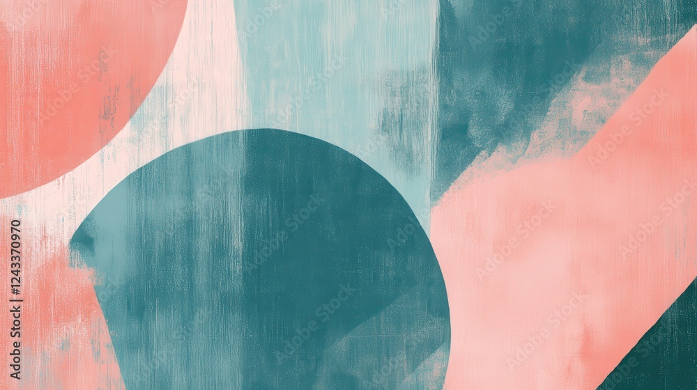 Poster Minimalist composition featuring pencil strokes in soft pastel colors creating abstract shapes and textures in a serene atmosphere