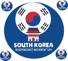 South Korean march 1st movement vector illustration