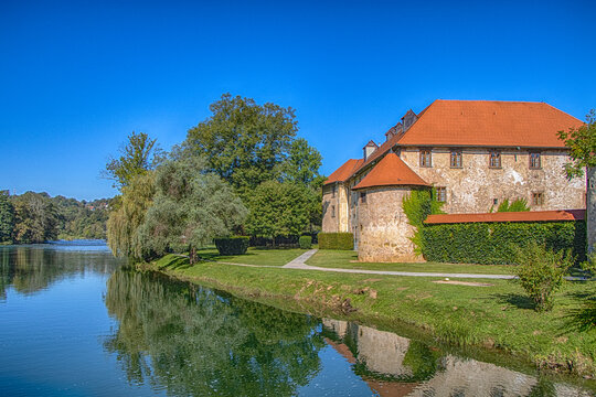 Historic Otocec castle. Slovenian national monument.