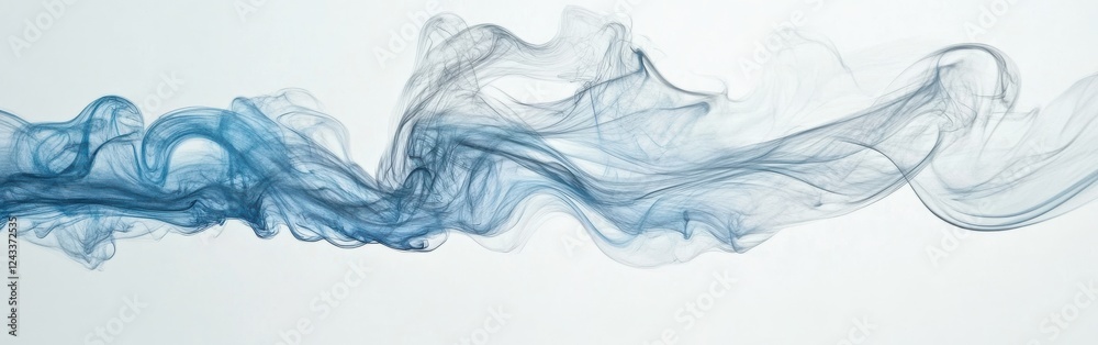 Poster soft intertwining lines create an ethereal wave of pale blue elegance in delicate pencil strokes