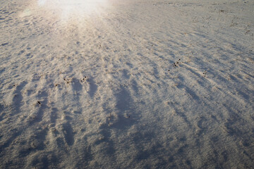 Surface of pure white snow with bumps.Winter image.