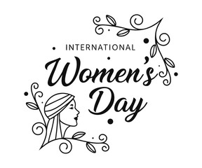 Women's Day Greeting Card stock illustration. 8 March day of Women. Womens day vector illustration.