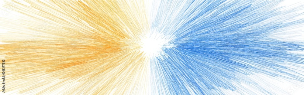 Aufkleber abstract gradient artwork with pencil strokes blending blue and yellow hues creating a vibrant effec