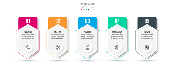 Infographic template business concept with step.
