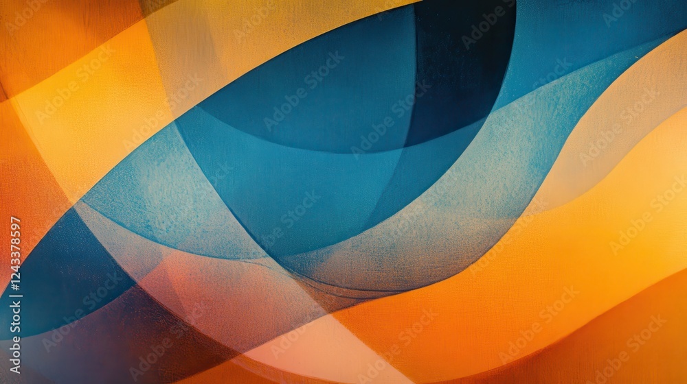 Poster Abstract pencil strokes create a captivating gradient of colors in a mesmerizing artwork